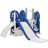 ZUN Toddler Slide and Swing Set 5 in 1, Kids Playground Climber Slide Playset with Basketball Hoop PP297714AAC