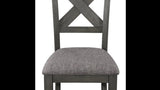 ZUN Transitional Farmhouse 2pc Set Dining Chair Gray Upholstered Seat X-Back Design Dining Room Wooden B011135286