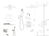 Shower System with Waterfall Tub Spout,12 Inch Wall Mounted Square Shower System with Rough-in W124381915