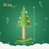 ZUN 25in Christmas Tree Scratching Post, Cute Cat Scratcher with Natural Sisal Covered Frame & Colorful 49120515