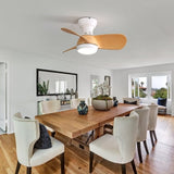 23 Inch Mini Led Ceiling Fan With 3 Color Dimmable 3 ABS Blades Remote Control DC Motor For Bedroom W882P146900