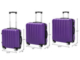 3-in-1 Multifunctional Large Capacity Traveling Storage Suitcase Luggage Set Purple 26825408