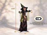 74" Animated Forest Witch Halloween Decoration with Moving Head & Swinging Arms, Dual Mode Control 63609628