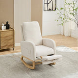 25.4"W Chair for Nursery, High Back Glider Chair with Retractable Footrest, Side Pocket, W3188P282078