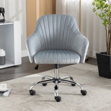 ZUN Accent chair Modern home office leisure chair with adjustable velvet height and adjustable casters W1521108559