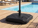 Rolling Fillable Patio Umbrella Base with Foldable Pull Rod & Hidden Wheels, Heavy Duty Water Sand 74842921