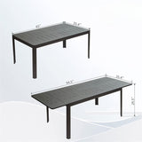 Patio Dining Expandable Table, Metal Aluminum Outdoor Table for 6-8 Person Rectangular Table for W1859111371