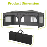 ZUN 10 x 20 ft Heavy Duty Awning Canopy Pop Up Gazebo Marquee Party Wedding Event Tent with 6 Removable 19189632