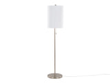 Bounty 62" Contemporary Metal Floor Lamp in Brushed Nickel with White Textured Linen Shade B202P223983