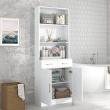 Bathroom Storage Cabinet, Cabinet with Two Doors and Drawers, Adjustable Three-layer Open N725P186645W
