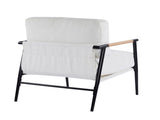27.56" Modern Accent Chair with Plush Cushions, Minimalist Metal Frame, and Wooden Armrest Design N767P215306B