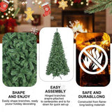7FT Christmas Tree 774 PVC Tips Hinged Structure Artificial Plant Metal Stand Green Holiday Tree for 85700227