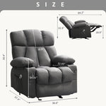 ZUN Recliner Chair ,with vibration massage and heating ergonomic living room adult lounge chair, with W1521P264878