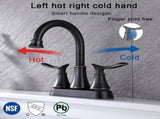 2-Handle 4-Inch Oil Rubbed Bronze Bathroom Faucet, Bathroom Vanity Sink Faucets with Pop-up Drain 95553144
