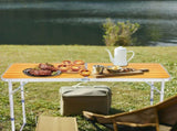 4Ft Portable Multipurpose Folding Table wood grain color 36163204