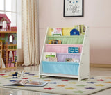 Kids Funnel Charlie White Kids Wooden Canvas Sling Magazine Bookcase B05367929