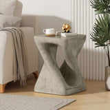 MGO Twist Shape Side Table, Wood-like texture, Grey Color N770P212233G