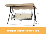 3-person garden swing Brown 58979524