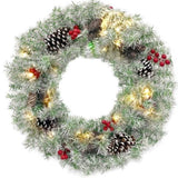 ZUN Pre-lit Xmas Tree Artificial Christmas 4-Piece Set,Garland, Wreath and Set of 2 Entrance Trees X-mas 90795764