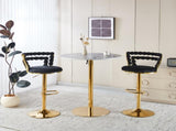31.5"folding GOLDEN AND WHITE Tulip BAR Mid-century BAR for 2-4 people With Round Mdf W234P370272