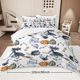 8PCS Halloween Comforter Set, Witch Pattern Bed in A Bag Bedding -1 Comforter, 2 Pillow Shams, 1 20098712