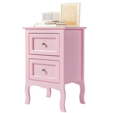Macaron powder, MDF spray paint, 40*30*60cm, two-drawer bedside table, pastoral style 1pc 66169456