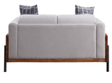 Pelton Fabric & Walnut Finish Loveseat w/ 2 Toss Pillows B2726P253094