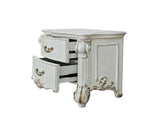 2 Drawers Nightstand with Oversized Scrolled Leg, Antique Pearl B016P257256