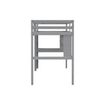 ZUN Twin Size Loft Bed with desk and shelves, Safety Guardrail and ladder,Grey W504P181852