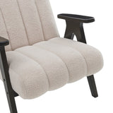 Rella Modern Teddy Sherpa Accent Chair with Espresso Wood Frame T2574P241335