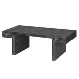 American Vintage Industrial Coffee Table, Premium Reclaimed Wood Texture Rectangular Design, W1445P287875
