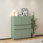 ZUN Green wooden storage cabinet with 4 doors and 2 drawers 44718307