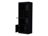 Black Bar Cabinet with Wine Storage B062P193653