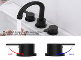 Widespread Bathroom Sink Faucet Matte Black 2 Handle 8 inch Lavatory Faucet 3 Hole 360&deg Swivel 37264555