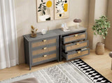 3 Drawer Cabinet,Natural rattan,American Furniture,Suitable for bedroom, living room, study W68858065