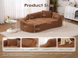 LY-048 Compression Curved Chaise Longue Chair Indoor, Modern Chenille Loveseat Couch with Deep Seat W2231P401723