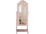 Pink, heart-shaped, MDF, spray-painted, 1-door, 1-shelf children's jewelry and mirror cabinet 11868552