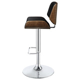 ZUN Black and Chrome Adjustable Bar Stool B062P153495