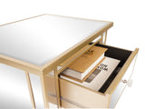 2-Drawer MDF Bedside Table with Mirror Finish 19.68*15.74*24.023in Rose Gold Silver 18774648
