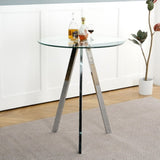 Modern Kitchen Glass dining table ROUND Tempered Glass BAR Table top,Clear BAR Table Metal W210P195508