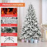 ZUN PVC&PE Flocking Tree Environmentally Friendly Fireproof Artificial Christmas Flocked Tree 42144158