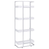 Glossy White 4-Shelf Open Back Bookcase B062P153766