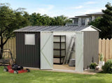 9x6 FT Metal Garden Shed with 1 Windows for Outdoors Patio Hinge Doors Storage Sheds 51599934