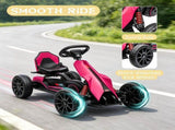 Pink Kids Pedal Go Kart, Adjustable Seat, Durable Swing Axle, Safe Outdoor Ride-On Toy 62548654