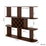 Large Wall Mounted 3 Tier Rustic Bottle Wine Rack,Multifunctional Wooden Wall Mounted Wine W331P277924