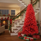 5FT Red Christmas Tree with 624 Tips Hinged Branches PVC Artificial Plant Tree Stable Metal Stand 07495040