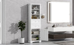 ZUN Tall Bathroom Storage Cabinet,Cabinet with One Door and Two Drawers, Freestanding Storage Adjustable WF314198AAK