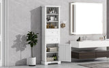 ZUN Tall Bathroom Storage Cabinet,Cabinet with One Door and Two Drawers, Freestanding Storage Adjustable WF314198AAK