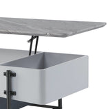 Grey and White High Gloss Coffee Table with Lift Top B062P209130