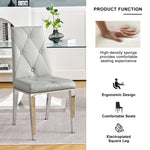 ZUN Modern simple light luxury dining chair Grey chair Home bedroom stool back PU electroplated chair W210122522